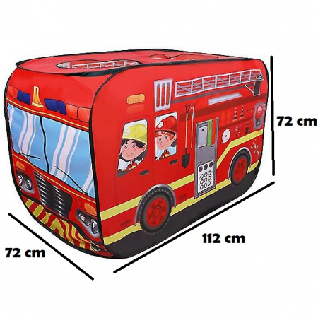 Cort de joaca pentru copii Masina de Pompieri, rosu [3]