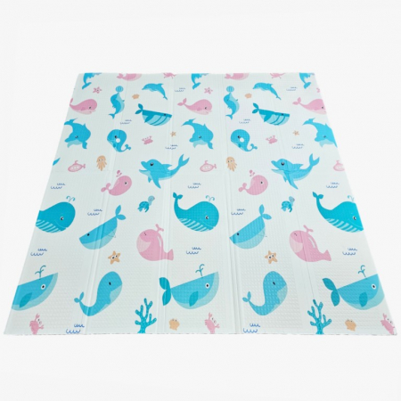 Covoras de Joaca pentru Copii Termic cu 2 Fete,  Model Ursuleți si Delfini 200x 180 cm [3]