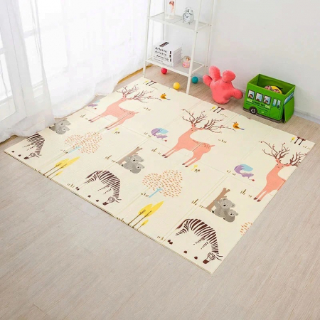 Covoras de joaca termic 180x200 cm pliabil cu doua fete Animale Salbatice [2]