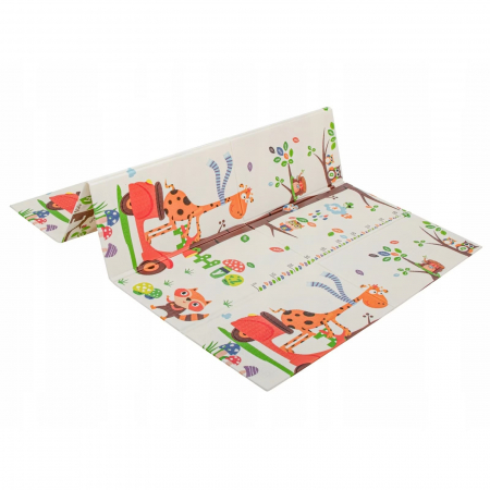Covoras de joaca termic 180x200 cm pliabil cu doua fete Girafa si Vulpea [6]