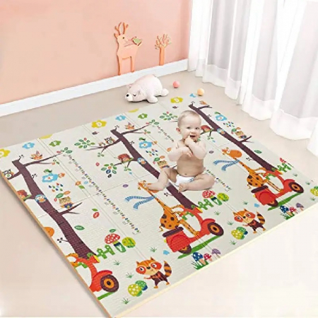 Covoras de joaca termic 180x200 cm pliabil cu doua fete Girafa si Vulpea [3]