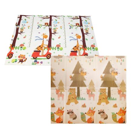 Covoras de joaca termic 180x200 cm pliabil cu doua fete Girafa si Vulpea [0]