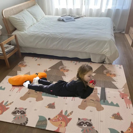 Covoras de joaca termic 180x200 cm pliabil cu doua fete Girafa si Vulpea [2]