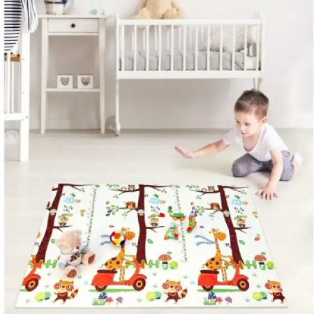 Covoras de joaca termic 180x200 cm pliabil cu doua fete Oras si Vulpe [2]