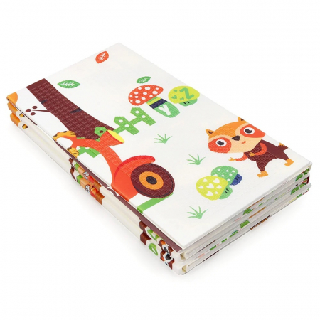 Covoras de joaca termic 180x200 cm pliabil cu doua fete Oras si Vulpe [7]