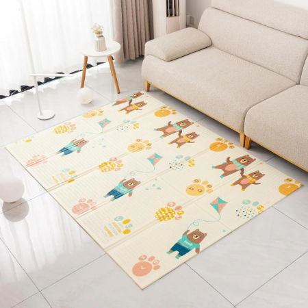 Covoras de joaca termic 180x200 cm pliabil cu doua fete Ursuletii Veseli [2]