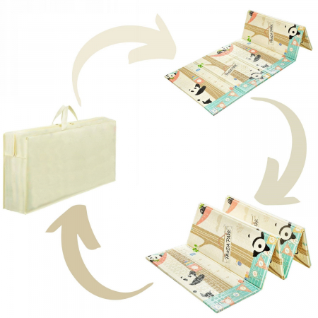 Covoras de joaca termic 180x200 cm pliabil cu doua fete Ursuletii Veseli [4]