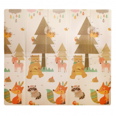 Covoras de joaca termic 180x200 cm pliabil cu doua fete Vulpea si Parcul de Distractii [2]