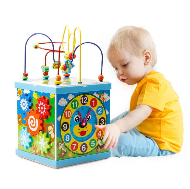 Cub educativ multifunctional Montessori din lemn 6 in 1 Wisdom [0]