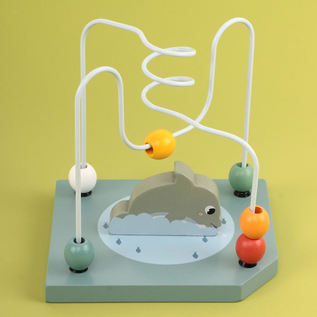 Cub educativ din lemn cu Animale Marine 5 in 1, multicolor [3]