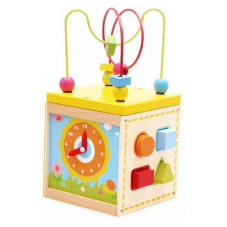 Cuburi educative - Cub educativ Montessori 5 in 1 Multi Maze Box, multicolor