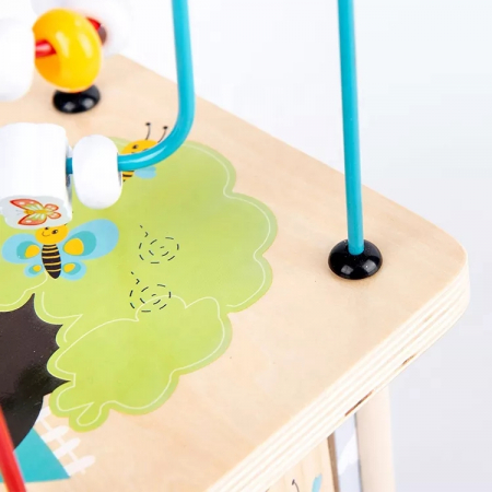 Cub educativ multifunctional din lemn 5 in 1 Fluturi si Albine, multicolor [4]