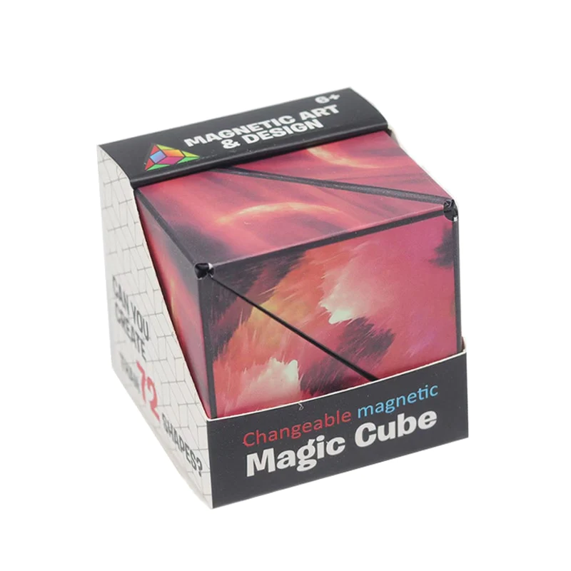 Cub Magnetic Magic Transformabil, indemanare, creativitate, imaginatie, 72 forme, rosu [3]