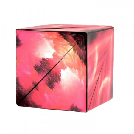 Cub Magnetic Magic Transformabil, indemanare, creativitate, imaginatie, 72 forme, rosu