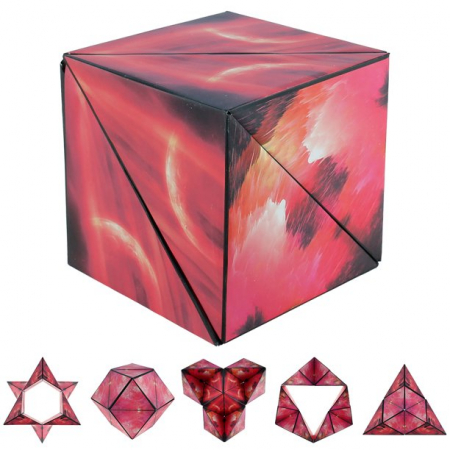 Cub Magnetic Magic Transformabil, indemanare, creativitate, imaginatie, 72 forme, rosu [4]