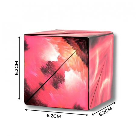Cub Magnetic Magic Transformabil, indemanare, creativitate, imaginatie, 72 forme, rosu [2]