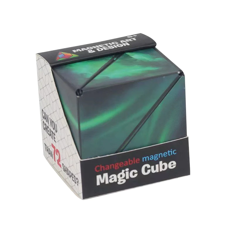 Cub Magnetic Magic Transformabil, indemanare, creativitate, imaginatie, 72 forme, verde [2]