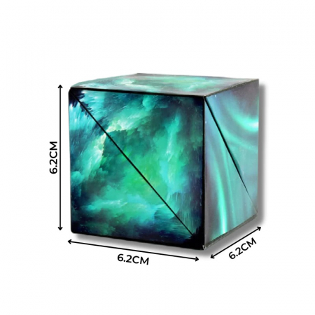 Cub Magnetic Magic Transformabil, indemanare, creativitate, imaginatie, 72 forme, verde [4]