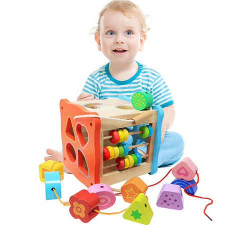 Cub Montessori cu activitati de Sortare si Snuruit Neowows, multicolor [5]