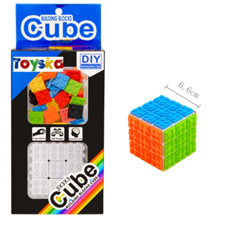 Cub Rubik 3x3x3 cu piese lego DIY, multicolor [4]