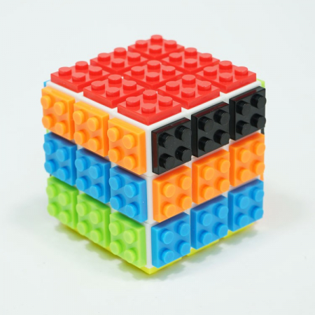 Cub Rubik 3x3x3 cu piese lego DIY, multicolor [1]