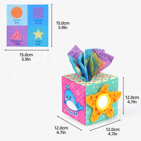 Cub senzorial activitati cu servetele, Animale Marine, multicolor [2]