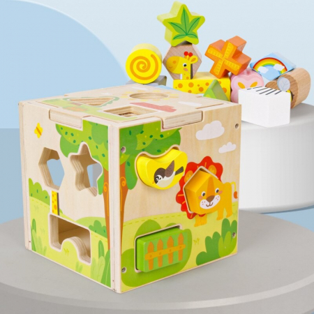 Cub Sortator din Lemn Safari, 15 piese [2]