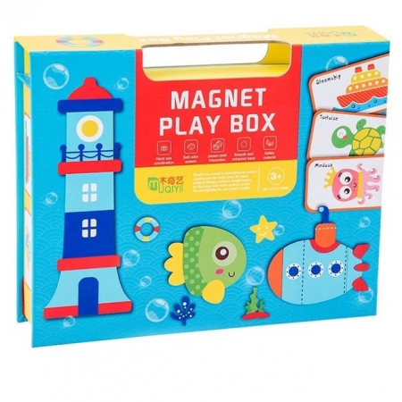 Cutie cu puzzle Magnetic Play Box Animale Marine, 72 piese, multicolor [0]