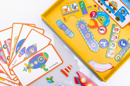 Cutie cu puzzle Magnetic Play Box Vehicule, 75 piese, multicolor [3]