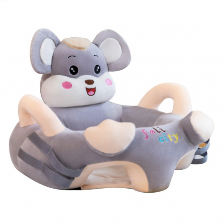 Fotoliu Din Plus Pentru Bebelusi Cu Activitati Soricel, gri [2]