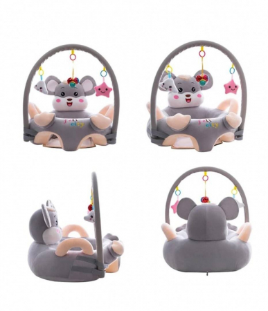 Fotoliu Din Plus Pentru Bebelusi Cu Activitati Soricel, gri [4]