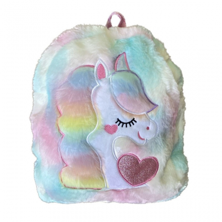 Ghiozdan din plus Unicorn Rainbow, multicolor [0]