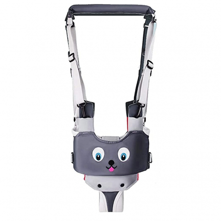 Accesorii si articole bebelusi - Ham bebe cu suport tip chilot detasabil, premergator, asistare mers, bumbac, gri