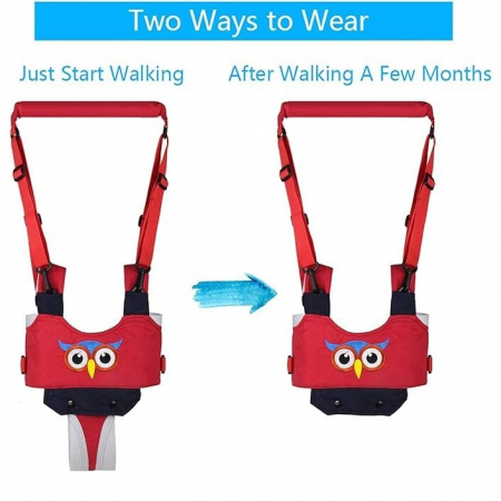 Ham bebe cu suport tip chilot detasabil, premergator, asistare mers, bumbac, rosu [4]