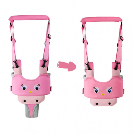 Ham bebe cu suport tip chilot detasabil, premergator, asistare mers, bumbac, roz [1]