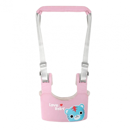 Accesorii si articole bebelusi - Ham premergator bebe, bumbac, adjustabil, 8-18 luni, roz