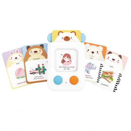 Jocuri educationale - Jucarie educativa cititor carduri Smart Flash Card Reader, 144 carduri, multicolor