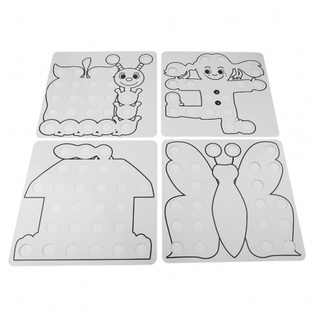 Joc creativ mozaic Genius Art, 24 cartonase, 50 de butoni, Toyska [3]