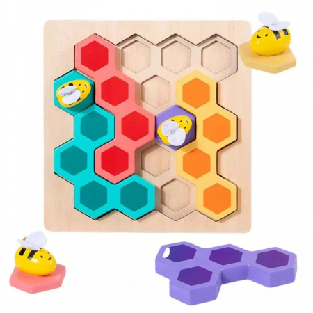 Joc de inteligenta cu 40 de provocari Fagurele de albine, multicolor [1]