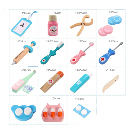 Joc de rol din lemn, Micul stomatolog, 23 piese, multicolor [6]