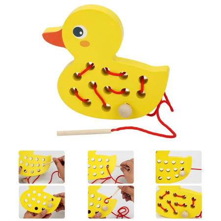 Joc de snuruit din lemn Ratusca, multicolor [3]