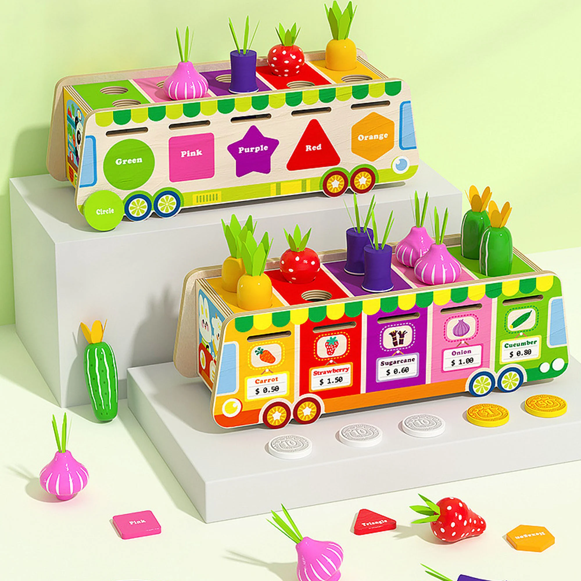 Joc de sortare si clasificare Toneta cu fructe si legume, multicolor [6]