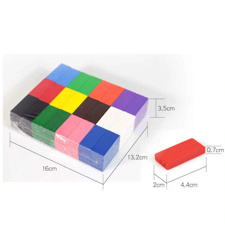 Joc din lemn, Domino cu piese colorate, 1000 piese [4]