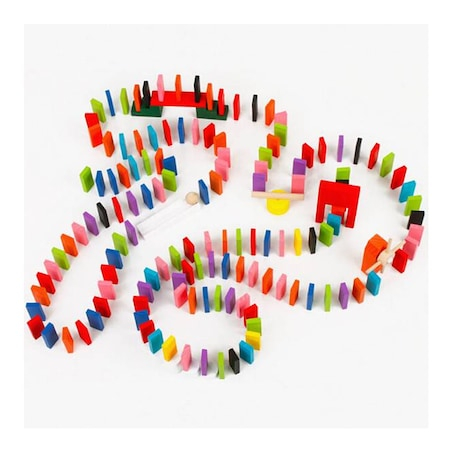 Joc din lemn, Domino cu piese colorate, 1000 piese [2]