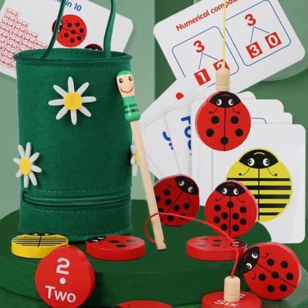 Joc educativ Buburuza 2 in 1, Invatam numere si pescuim, multicolor [2]