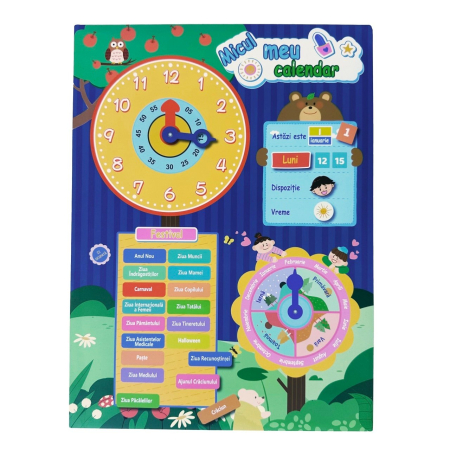 Jucarii educative si creative - Joc educativ Calendar in limba Romana cu activitati zilnice, multicolor
