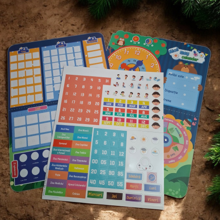 Joc educativ Calendar in limba Romana cu activitati zilnice, multicolor [1]