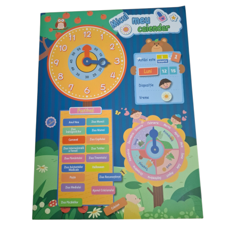 Jocuri educationale - Joc educativ Calendar in limba Romana cu activitati zilnice, multicolor
