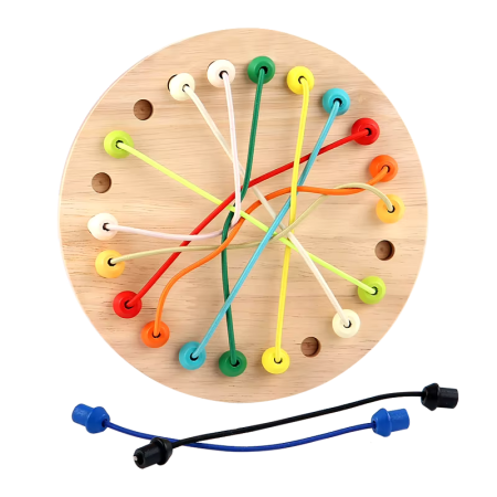 Joc educativ de Logica din lemn Rope Challenge, multicolor [1]