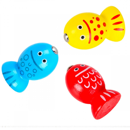 Joc educativ de pescuit magnetic din lemn Broscuta Vesela, multicolor [4]